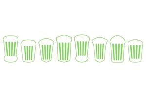 Stylized Trash Can Outline Illustration Set vector