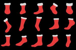 Christmas Stocking Illustration Design in Various Styles vector