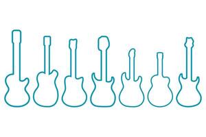 Simple Guitar Outline in Various Styles vector