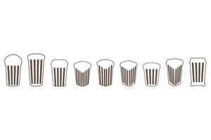 Variety of Simple Trash Can Icons vector