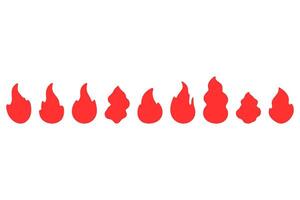 Burning Fire Silhouette in Various Styles vector