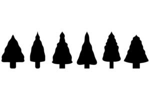 Silhouette Graphic of Christmas Tree Set vector