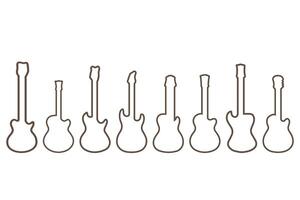 Illustration Set Simple Guitar Outline vector