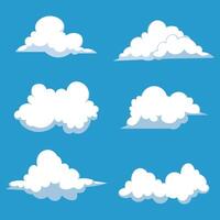 Collection of various cloud shapes vector
