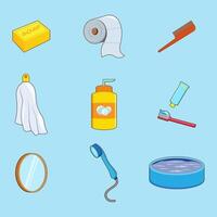 Collection of bathroom objects vector