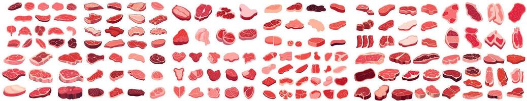 set of illustration of meat. isolated on a transparent background. eps 10 vector
