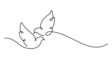 line art of dove in a continuous line. vector