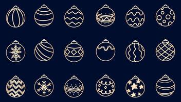 set of line art of christmas tree ball. isolated on a background. eps 10 vector