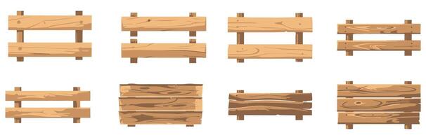 set of bundle illustration of wooden planks on a wooden pole stick. isolated on a white background. eps 10 vector