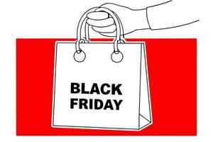 Black friday shopping bag vector