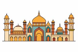 Islamic architecture mosque illustration vector