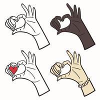 Hand gesture with heart and hands vector