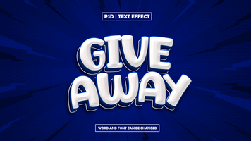 Give Away Text Effect, Editable 3D Text Style psd