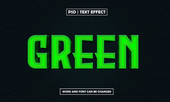 Green Text Effect, Editable 3D Text Style psd