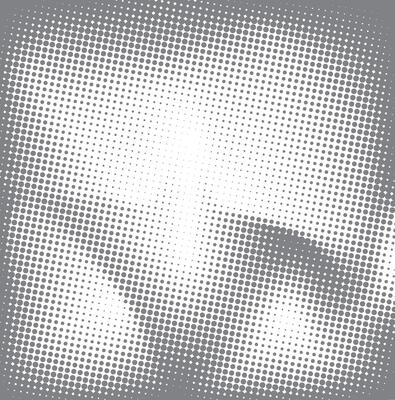 a halftone image with a white halftone background
