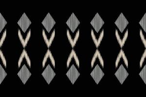Fabric motif pattern ikat pattern design with black background ikat decoration. vector