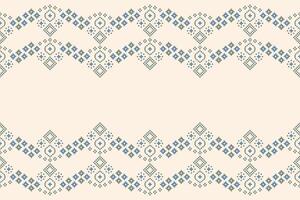 Fabric pattern with brown cream color background ethnic motif design pixel art wallpaper. vector