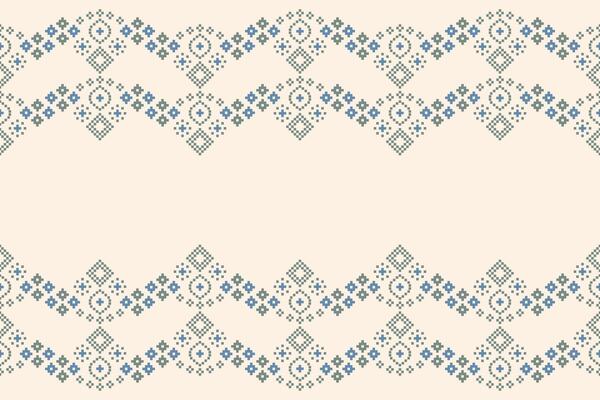 Fabric pattern with brown cream color background ethnic motif design pixel art wallpaper.