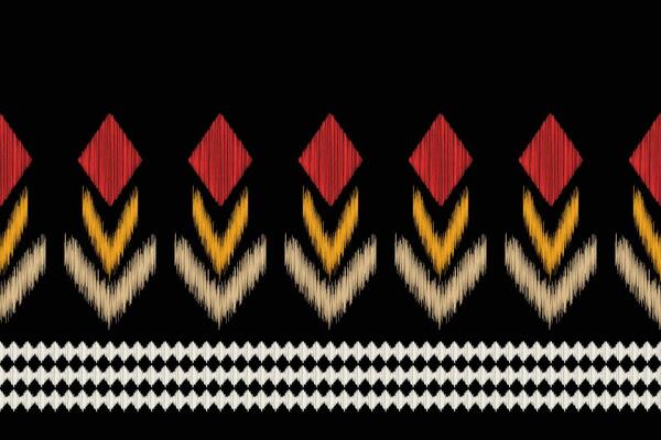Ikat pattern design with black background ikat ethnic pattern decor art.