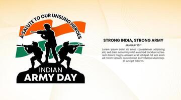Indian Army Day background with silhouettes of soldiers vector