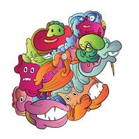 Monster design for Web , Landing Page, Social Media Story, and Print Material. vector