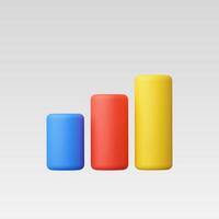 3d Realistic Colorfull Graph Chart illustration vector