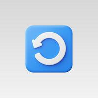 3d Realistic Reload or Refresh Icon illustration vector
