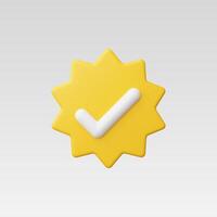 3d Realistic Verify check icon illustration vector