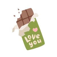 Chocolate Set. Box of sweets, macaroni, pancake with strawberries in chocolate, cocoa beans and chocolate bar. World Chocolate Day. flat illustration for printing, menus, packages and products vector