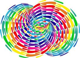 Colorful abstract circular, concentric and radial lines. Spiral, swirl, twirl element vector
