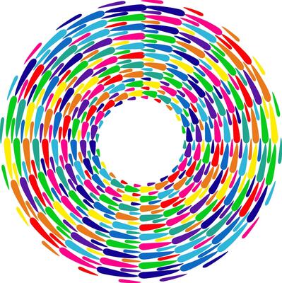 Colorful spiral, swirl, twirl element.