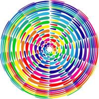 Helix, volute and vortex icon, Colorful abstract concentric and radial lines. Spiral, swirl, twirl element vector