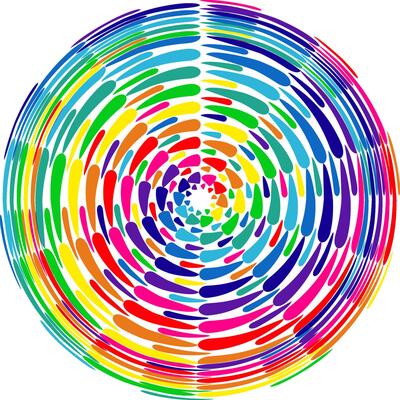 Helix, volute and vortex icon, Colorful abstract concentric and radial lines. Spiral, swirl, twirl element