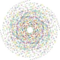 spiral with colored stars fading from inside to outside vector