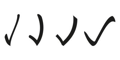 Set of black check marks. Checked flag. Approved symbol.v. vector