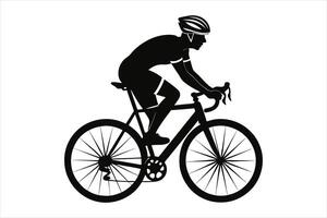 silhouette of a cyclist icon, , illustration on white background. vector