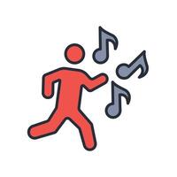 silly dance icon. .Editable stroke.linear style sign for use web design,logo.Symbol illustration. vector