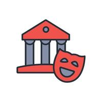 theater icon. .Editable stroke.linear style sign for use web design,logo.Symbol illustration. vector