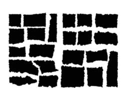 Set of torn black paper with ripped edges, Torn sheets for design, collages, cards vector