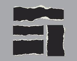 Ripped torn paper sheets collection and Set of ripped torn vector