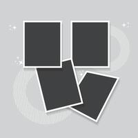 collage composition of a picture frame with a flat design vector