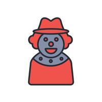 clown icon. .Editable stroke.linear style sign for use web design,logo.Symbol illustration. vector