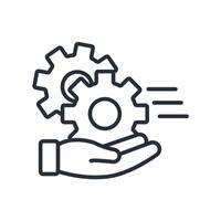 on demand service icon. .Editable stroke.linear style sign for use web design,logo.Symbol illustration. vector