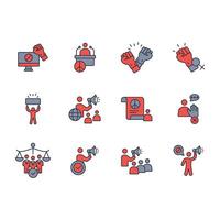 activism protest icon set..Editable stroke.linear style sign for use web design,logo.Symbol illustration. vector