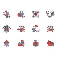 Dark web icon set..Editable stroke.linear style sign for use web design,logo.Symbol illustration. vector