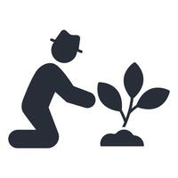 planting icon. .Editable stroke.linear style sign for use web design,logo.Symbol illustration. vector