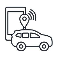 ride hailing icon. .Editable stroke.linear style sign for use web design,logo.Symbol illustration. vector