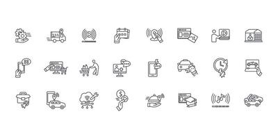 On-demand icon set..Editable stroke.linear style sign for use web design,logo.Symbol illustration. vector