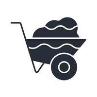 Wheelbarrow icon. .Editable stroke.linear style sign for use web design,logo.Symbol illustration. vector