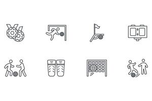 Football and soccer icon set..Editable stroke.linear style sign for use web design,logo.Symbol illustration. vector